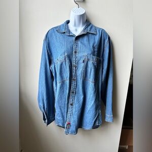 1850’s Vintage Levi’s Denim Button-Up Work Shirt, Medium – Pre-Loved